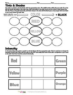 two worksheets with different colors and shapes for the same thing in this class