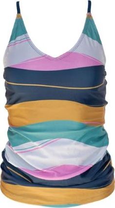 Enjoy comfort and confidence when you go outside with this Nani Swimwear V-neck tankini swimsuit top. It features side ruching and adjustable straps with a slight V-neck for active coverage. Multicolor V-neck Tankini For Pool, Multicolor V-neck Tankini For Swimming, Multicolor Tankini With Built-in Bra For Swimming, Multicolor V-neck Tankini For Beachwear, Sports Sleeveless Tankini For Summer, Multicolor V-neck Tankini For Poolside, V-neck Tankini With Adjustable Straps For Pool, Multicolor Fitted Tankini For Sports, Multicolor Sports Tankini For Summer