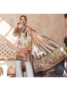 Designer Lawn Dress 2020 with Digital Print Beautiful Dupatta, Lawn Dresses, Lawn Design, Pakistani Designer Suits, Lawn Dress, Embroidered Organza, Dresses 2020, Pakistani Designers, Designer Dress