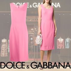 Sleeveless Crepe Dress Dolce & Gabbana's Italian Heritage Gives The Label A High-Octane Edge, With Signature Style Codes Including Floral Motifs, Opulent Embellishments And Sharp Detail, As Seen With This Pink Silk Sleeveless Crepe Dress. Featuring A Mid-Length, A Back Concealed Zip And A Below The Knee Length. Made In Italy Composition Lining: Silk 94%, Spandex/Elastane 6% Outer: Viscose 51%, Acetate 48%, Spandex/Elastane 3% Dry Clean Only Designer Style Id: F6f2ktfurdv Luxury Silk Sleeveless Dress, Luxury Sleeveless Maxi Dress For Wedding, Luxury Sleeveless Silk Dress, Designer Pink Silk Dress, Designer Pink Wedding Dress, Designer Summer Sleeveless Dresses, Designer Sleeveless Summer Dresses, Designer Fitted Sleeveless Dress, Designer Sleeveless Cocktail Dress