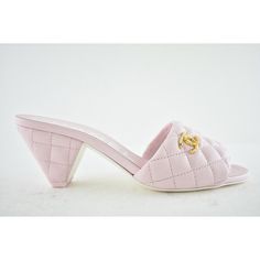 Chanel 22p Light Pink Lambskin Quilted Cc Logo Cone Heel Mule Slide Sandal 37.5 ********** Chanel ********** Brand: Chanel Size: 37.5 (Know Your Chanel Size) Name: Mules Color: Light Pink Style: Cone Heel Sandal Season: 22p Style#: G38820 X01000 0n312 Material: Lambskin Open Front Toe Gold Metal Cc Logo Light Pink Quilted Lambskin Leather Material Stacked Thick Cone Quilted Back Heel Slip On Slide Mules Brand New In Box, Comes With Box And Dust Bag 100% Authentic Or Your Money Back Great Gift I Chanel Brand, Lighting Logo, Cc Logo, Lambskin Leather, Pink Fashion, Leather Material, Slide Sandals, Mule, Heeled Mules