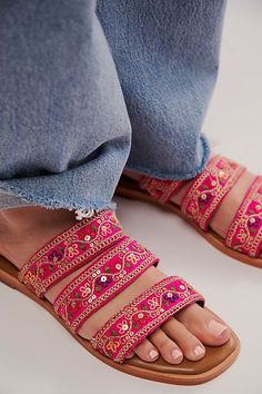 Hyacinth Embroidered Sandals Boho Clothing, Boho Outfits, Shoes Sandals, Sandals, Clothes