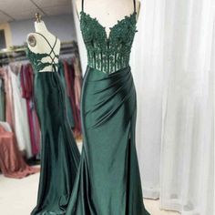 Home · dressydances · Online Store Powered by Storenvy Green Mermaid Prom Dress, Emerald Green Prom Dress, Satin Formal Dress, Green Prom, Prom 2024, Green Mermaid, Formal Evening Dress, Prom Dress Inspiration, Pretty Prom Dresses