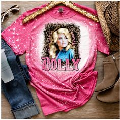 Dolly Parton Leopard Print Bleached Shirt Small New Without Tags. This Is Perfect For Country Concerts, Dollywood, Or Every Day!! Crew Neck Short Sleeve T-Shirt In Hot Pink With Dolly Parton And An Animal Leopard Print Backdrop. Cotton Polyester Blend. From Lulu Grace Designs. Dolly Parton Shirt, Bleached Shirt, Bleach T Shirts, Country Concerts, Dolly Parton, An Animal, Country Girls, Cheetah Print, In Hot