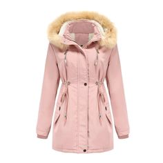 Women's Winter Plus Size Coat Thick Warm Berber Fleece Faux Fur Hooded Parker Coat, Lambskin Coat, Faux Fur Hooded Jacket, Fur Collar Coat, Winter Fashion Coats, Plus Size Winter, Velvet Coat, Casual Outerwear, Collared Coat