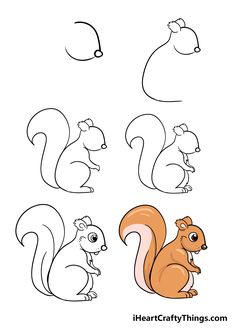 an image of squirrels with different shapes and sizes for coloring book or page design