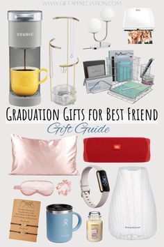 graduation gifts for best friend gift guide with text overlay that reads graduation gifts for best friend