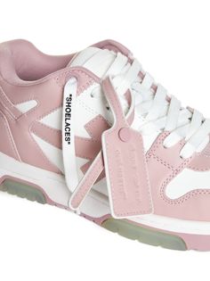 Upper: 100% Leather Lining: 86% Polyester, 14% Leather Sole: 100% Rubber Off White Shoes Pink, Off White Pink Shoes, Pink Off White Shoes Outfit, Out Of Office Sneakers, White Shoes Outfit, Off White Out Of Office, Office Sneakers, Off White Sneakers, Pretty Shoes Sneakers