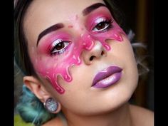 Ice Cream Costume Makeup, Ice Cream Make Up, Cake Makeup Look, Ice Cream Face Paint, Candy Themed Makeup, Ice Cream Makeup Looks, Candy Girl Makeup, Ice Cream Costume Diy