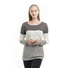 🧥 Stay warm and stylish this winter with our Patchwork Knitwear Sweater! 🌬️ With its unique patchwork design and high-quality cotton material, this sweater is perfect for adding a trendy touch to any outfit while keeping you warm and comfortable. 🎨 Available in two beautiful color options, this sweater can easily match any style. With six sizes available, it's also versatile enough to fit any body type. Dress it up or down for any occasion, from a casual day out to a formal dinner party. Feat Gray Long Sleeve Knit Sweater, Trendy Winter Sweatshirt For Layering, Trendy Acrylic Sweater For Layering, Trendy Gray Sweater For Cold Weather, Gray Long Sleeve Acrylic Sweater, Gray Acrylic Long Sleeve Sweater, Trendy White Patchwork Sweater, Trendy Knitted Gray Sweater, Casual Long Sleeve Patchwork Sweater