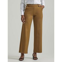 Add a little extra personality to your business casual wardrobe with the Lee® Ultra Lux Comfort Pant. These slacks are built to combine the best of style and comfort, with a sleek design that feels more like wearing lounge wear to the office. They come with a wide leg that fits perfectly all the way to the waist, and gives your legs plenty of room to move. Pair them with a flowy blouse for a look that's as comfortable as it is stylish. 67% Rayon, 28% Nylon, 5% Spandex. Tumbleweed. 2 W / 29 Inche Relaxed Fit Wide-leg Dress Pants For Workwear, Brown Relaxed Fit Wide Leg Work Pants, Brown Relaxed Fit Wide Leg Pants For Work, Brown Wide Leg Pants With Relaxed Fit For Work, Relaxed Fit Pants For Work, Brown Relaxed Fit Pants For Work, Tailored Wide Leg Pants For Work, Versatile Straight Leg Business Casual Dress Pants, Relaxed Fit Wide Leg Ankle-length Pants For Work