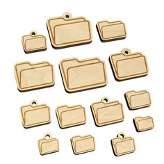 wooden name tags with clippings for crafting and diy projects, set of 10