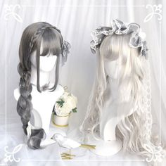 Lolita Cute Girl Long Wavy Wig MK14986 - mkkawaiishop Long Wavy Wig, Kawaii Wigs, Long Hairstyle, Cosplay Hair, Kawaii Hairstyles, Trendy Hairstyle, Wavy Wig, Hair Reference, Anime Hair