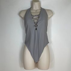 Aerie One Piece Swimsuit Halter Neck Bra Gray Size: L Condition: New With Tags Full Coverage Bathing Suits, Halter Neck Bra, Cheeky One Piece Swimsuit, Full Coverage Swimsuit, Strapless Swimsuit, Orange Swimsuit, Aerie Swim, Bandeau One Piece Swimsuit, Cut Out One Piece