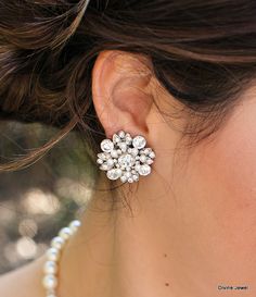 Bridal earringsPearl Rhinestone EarringsIvory by DivineJewel Rhinestone Earrings Studs, Statement Bridal Earrings, Wedding Earrings Studs, Bridal Earrings Studs, Bridal Statement Earrings, Wedding Studs, Crystal Earrings Wedding, Bridal Pearl Necklace, Crystal Bridal Earrings