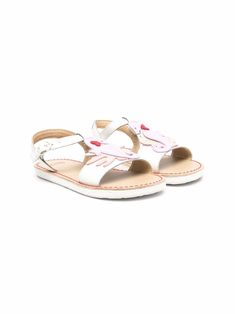 White/multicolour leather seahorse motif sandals from Camper Kids featuring buckle-fastening ankle strap, single toe strap, branded leather insole, flat rubber sole and seahorse motif at the front. | Camper Kids Seahorse Motif Sandals Kids Sand, Sandals White, Girls Shoes Kids, Flat Boots, Ballet Flat Shoes, Boot Sandals, Curator Style, Boys Shoes, Leather Working