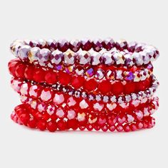 9PCS - Red Faceted Bead Stretch Bracelets Cheap Red Stackable Jewelry, Cheap Adjustable Stretch Bracelet For Festive Occasions, Cheap Adjustable Stretch Bracelet For Holidays, Affordable Casual Stretch Bracelet For Valentine's Day, Cheap Multicolor Stretch Bracelet For Holidays, Affordable Red Stretch Bracelet For Holidays, Casual Cheap Stretch Bracelet For Valentine's Day, Casual Stretch Bracelet For Valentine's Day, Cheap Hypoallergenic Red Stretch Bracelet