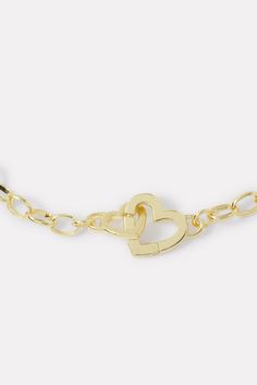 This gorgeous 18k gold plated bracelet by Gorjana features an interlocking heart clasp and delicate paperclip chain. | GORJANA Women's Parker Mini Heart Bracelet, Gold Heart Bracelet Gold, Fall Closet, Brand Style Guide, Gold Plated Bracelets, Mini Heart, Sock Shop, Shoe Size Conversion, Fall Shopping, Bracelet Gold