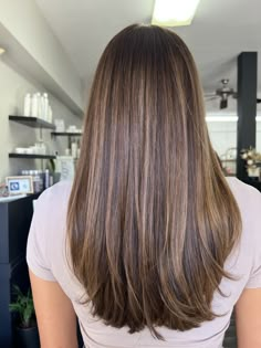 Warm Chocolate Brown Hair, Brown Straight Hair, Dimensional Brunette, Rambut Brunette, Black Hair Balayage, Chocolate Brown Hair