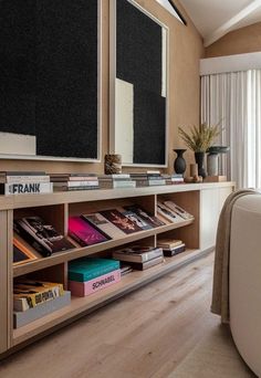 a bookshelf with many books on top of it