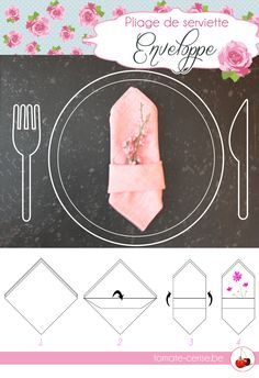 how to make an origami tie with flowers and cutlery on the side