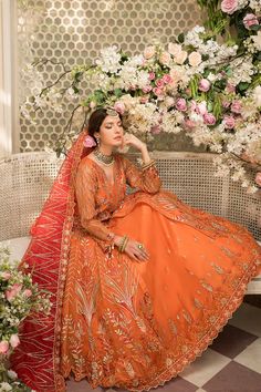 Pakistani Lehenga, Pakistani Boutique, Pakistani Designer Clothes, Embroidery Beads, Pakistani Wedding Dress, Organza Sleeves, Lehenga Style, Pakistani Dress, Net Dupatta