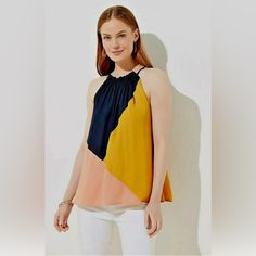 Wear It As A Tank With Sneakers And Jeans Or Dress It Up With Heels And A Pencil Skirt. It Also Works Well Undera Blazer For Work. It Is So Versatile!! Yellow Tank Top, Halter Tank Top, Halter Tank, High Neck Tank, Halter Tops, Versatile Dresses, Halter Top, Effortless Style, Tank Top Fashion