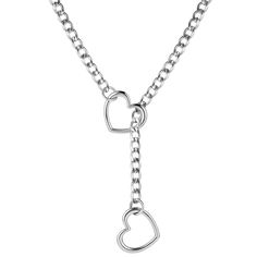 PRICES MAY VARY. Heart Slip Chain Choker Necklace for women:Our slip chain heart necklace design by two heart accessory and a chunky cuban chain,design inspiration is "two hearts together",unique and trendy style showcase your personality and charm,suit different occasion to wear. Material and Size:The slip heart chain is made of quality stainless steel,it’s strong and durable for daily wear,,suit sensitive skin,chain length is 31in,suit most people wear. How to Wear: To wear your slip heart nec Two Hearts Together, Slip Chain, Heart Chain Necklace, Heart Accessories, Chain Heart, Collar Choker, Heart Chain, Necklace Design, Chain Design