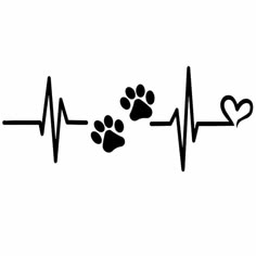 a dog's paw and heart are depicted in the shape of a stethoscope