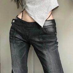 There may be errors in manual measurement, 1-3cm error is normal. The color in the image could look slightly different from the actual product. Black Cargo Pants Women, Straight Leggings, Jeans Grunge, Korean Fashion Black, Womens White Jeans, Black Flare Jeans, Best Jeans For Women, Black Jeans Women, Low Waist Jeans