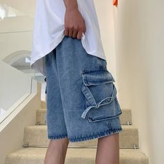 Metroberta 2024 Summer New Slim Stretch Short Cargo Jeans Fashion Retro Button Old Design Denim Streetwear Cotton Cargo Shorts Male A181 Denim Streetwear, Short Cargo, Old Design, Y2k Jacket, Mens Shoes Casual Sneakers, Jeans Fashion, Pant Style, Stretch Shorts, Cargo Jeans