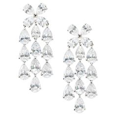 Pear Shaped Diamond Earring. Each Stone is certified as DEF Color and VS-SI Clarity. Set in 18 Karat White Gold. Princess Cut Earrings, Large Gold Earrings, White Diamond Jewelry, Fine Jewelry Earrings, Diamond Chandelier Earrings, Expensive Diamond, Earrings For Sale, Pear Cut Diamond, Halloween Painting