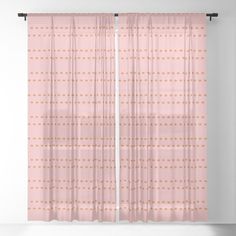 pink and gold polka dot sheer curtain