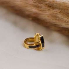 18K Gold Black Hoop Earrings * 18K Gold Stainless Steel Earrings ----------♥------------♥-----------♥----------♥---------- ♥ These earrings are 100% lead and nickel free. ♥ ✦ Hypoallergenic materials ✦ Lead-free and cadmium-free ✦ Anti Tarnish ��✦ Waterproof ✦ Skin-friendly ✦ Safe for all ----------♥------------♥-----------♥----------♥---------- ♥ MATERIALS ♥  ✦ Featuring 15MM 18K Gold Black Hoop Earrings ✦ Material: High Quality Stainless Steel ✦ Finish: 18K Gold ✦ Closure: Latch back ✦ Sold as a Hoops Aesthetic, Mini Gold Hoops, Black Hoop Earrings, Black Hoops Earrings, Huggie Earring, Korean Earrings, Mini Gold, Steel Earrings, Earrings Dainty