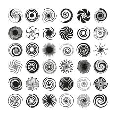 an abstract set of black and white swirls