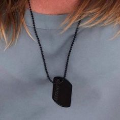 Black Stainless Steel Military Style Relentless Inspirational Dog Tag Necklace You must be a person who is relentless. Relentless is someone who will not take no for an answer! They try things one way, and if that doesn’t work, they try it another way. But they don’t give up. You, who are about to break beneath the stress of intense struggles, be relentless! Do not quit! Much more than just beautiful accessory, this inspirational jewelry is very meaningful. While other jewelry genres may be used Black Dog Tag Necklace For Everyday, Everyday Black Dog Tag Necklace, Everyday Black Dog Tag Jewelry, Black Personalized Dog Tag Necklace, Black Stainless Steel Necklace, Navy Air Force, Inspirational Jewelry, Army Fashion, Paying Attention