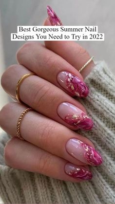 Cute Pink Nails, Marble Nail Designs