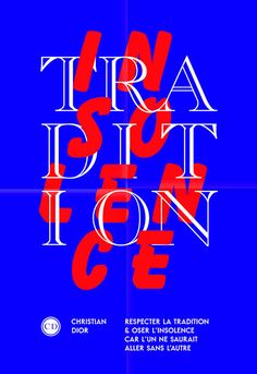 a poster with red and blue letters on it