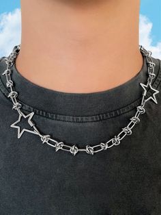 CELESTIAL BARBED WIRE CHAIN NECKLACE - FIVE FOURTY NINE Edgy Jewelry, Reach For The Stars, Celestial Necklace, Star Chain, Wire Necklace, Barbed Wire, Funky Jewelry, Creating Jewelry, Jewelry Inspo