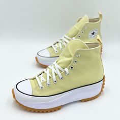 Converse Run Star Hike Hi Shoes Sneakers "Lemon Drop" - A02132c Womens 9.5 & 10 New In Box See Pictures Trendy Yellow Lace-up High-top Sneakers, Green High-top Canvas Shoes With Contrast Sole, Spring High-top Platform Sneakers With Boost Midsole, Green High-top Platform Sneakers, Yellow High-top Platform Sneakers, Yellow Converse High-top Sneakers With Rubber Sole, Yellow Converse Canvas Sneakers, Yellow High-top Sneakers With Speckled Midsole, Yellow Custom Sneakers With Vulcanized Sole