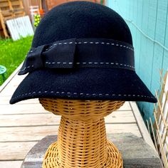 Nordstrom Black Wool Hat Made In Italy. Still Has Tags On. Reg 48.00. Bowler Style. Grosgrain Ribbon With Light Gray Stitching Accent. Like New Condition. But Probably At Least 10-15 Years Parked In Closet. 100% Wool. Functional And Pretty! Says One Size. Wool Hat, Hat Making, Black Wool, Grosgrain Ribbon, Light Gray, Black Gray, New Color, Light Grey, Black And Grey