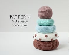 a stack of crocheted pillows with the words pattern not a ready made item