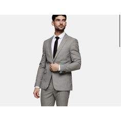 New Topman Skinny Single Breasted Suit Jacket In Gray (Size Us 34r) Notch Lapels Single-Breasted Style Single Button Fastening Chest Pocket Skinny Fit Measures Approximately: Total Length 28" Chest Across 17.5" Sleeves 25" Shoulders 16" Item Condition/Notes: New With Tags! Over 50% Off Retail! Sale! Office Outerwear With Slim Fit And Suit Collar, Slim Fit Long Sleeve Business Blazer, Slim Fit Long Sleeve Blazer For Work, Semi-formal Slim Fit Long Sleeve Sport Coat, Slim Fit Long Sleeve Sport Coat For Semi-formal Occasions, Professional Long Sleeve Suits, Semi-formal Long Sleeve Slim Fit Sport Coat, Slim Fit Blazer With Suit Collar For Office Wear, Professional Single Breasted Suits With Long Sleeves