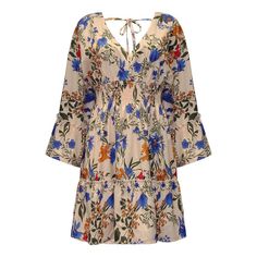 Product Title :Long-Sleeve V-Neck Floral Mini A-Line Dress CA35 Product Measurements cm Size Total Length Bust Sleeve Length Waist S 90 105 61 64 M 91 110 62 68 L 92 115 63 72 XL 93 120 64 76 2XL 94 125 65 81 S 35.4 41.3 24 25.2 M 35.8 43.3 24.4 26.8 L 36.2 45.3 24.8 28.3 XL 36.6 47.2 25.2 29.9 2XL 37 49.2 25.6 31.9 Product Details Material: 95% Polyester, 5% Elastane Color: Blue Purple L, Boho Stil, Pink Purple, A Line Dress, Color Blue, A Line, Sleeve Length, V Neck, Purple