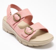 Enjoy sunny-weather style with cushioned comfort every time you slip into these adjustable strappy sandals. From Skechers. Comfortable Sport Sandals With Buckle Closure For Vacation, Clean Beauty Makeup, Christmas Boots, Vegan Sandals, Jewelry Gift Guide, The Beauty Department, Sunny Weather, Pendant Watches, The Sak