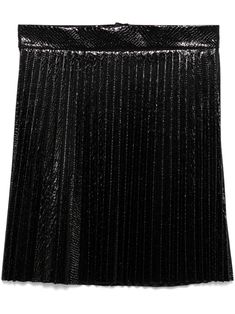 black faux leather embossed crocodile effect fully pleated concealed rear zip fastening logo plaque velvet lining straight hem thigh-length Mini Skirt Black, Wardrobe Edit, Chanel 2, Demi Fine Jewelry, Iconic Bags, Boots Fall, Flat Boots, Exclusive Fashion, Pleated Mini Skirt