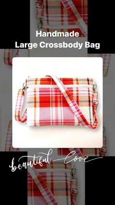 Handmade Large crossbody bag, pink white plaid…  https://collectionland.etsy.com/listing/1277201224  #crossbodybag #handmade #handmadebag #handmadegifts #collectionland #etsy #shoulderbag #travelbag #everydaybag #phonebag Double Zipper Bag, Large Crossbody Bag, Large Crossbody Bags, Bags Purses, Zipper Bags, White Plaid