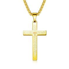 Men's Christian Necklace Lord's Prayer (Golden) Lords Prayer, Prays The Lord, Lord's Prayer, Get Closer To God, Christian Necklace, Christian Posters, Our Father, Jesus Is Life, The Lords Prayer