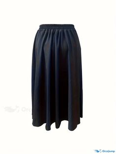 Orcajump - Plus Size Casual Skirt, Women's Plus Solid Elastic High Rise A-line Maxi Skirt With Pockets Stretch A-line Bottoms With Elastic Waistband, Full Length Stretch Skirt With Elastic Waistband, Stretch Full Length Skirt With Elastic Waistband, A-line Bottoms With Elastic Waistband In Black, A-line Black Bottoms With Elastic Waistband, Stretch Full Skirt With Elastic Waistband, Stretch Full Length Pleated Skirt With Lining, Full Length Stretch Pleated Skirt With Lining, Stretch A-line Gathered Skirt Bottoms