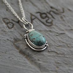 Turquoise Cabochon Chrysocolla Necklace, Turquoise Chrysocolla Gemstone Necklace, Unique Turquoise Cabochon Necklace, Bohemian Oval Turquoise Necklace, Turquoise Pendant Necklace As A Gift, Unique Turquoise Nickel-free Necklace, Nickel-free Turquoise Necklace As Gift, Turquoise Pendant Necklace For Gift, Handmade Turquoise Oval Pendant Necklace